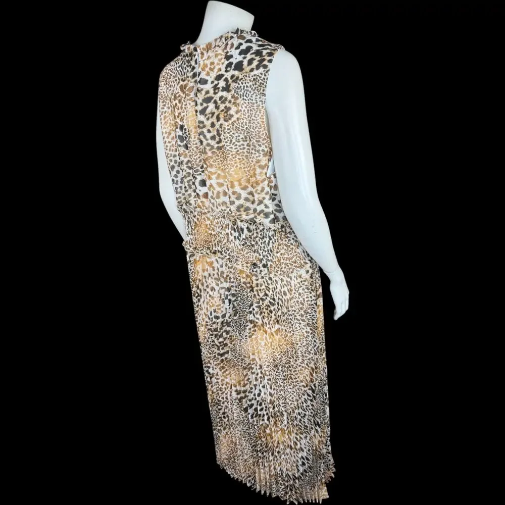 ANTTHONY Originals 1X Leopard Print Chiffon Dress Lined RN83299 Pullover‎ Style